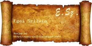 Egei Szilvia névjegykártya